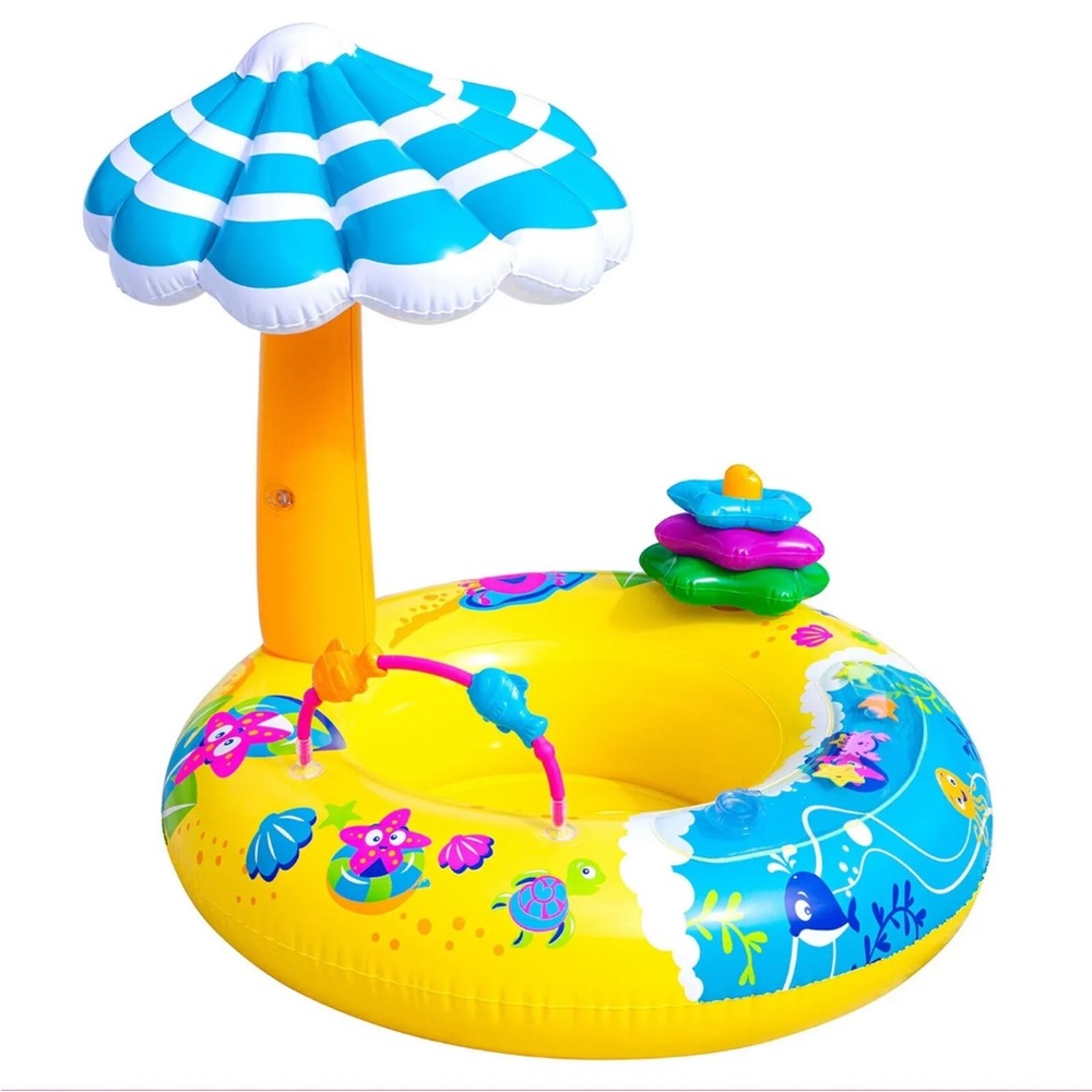 Banzai Discovery Splash Inflatable Pool Float Seat for Kids Ages 9 to 24 Months